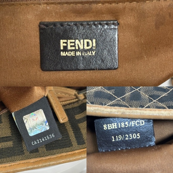💯Authentic Fendi Brown Zucca Quilted Nylon Large Roll Tote🍀 - Picture 14 of 17
